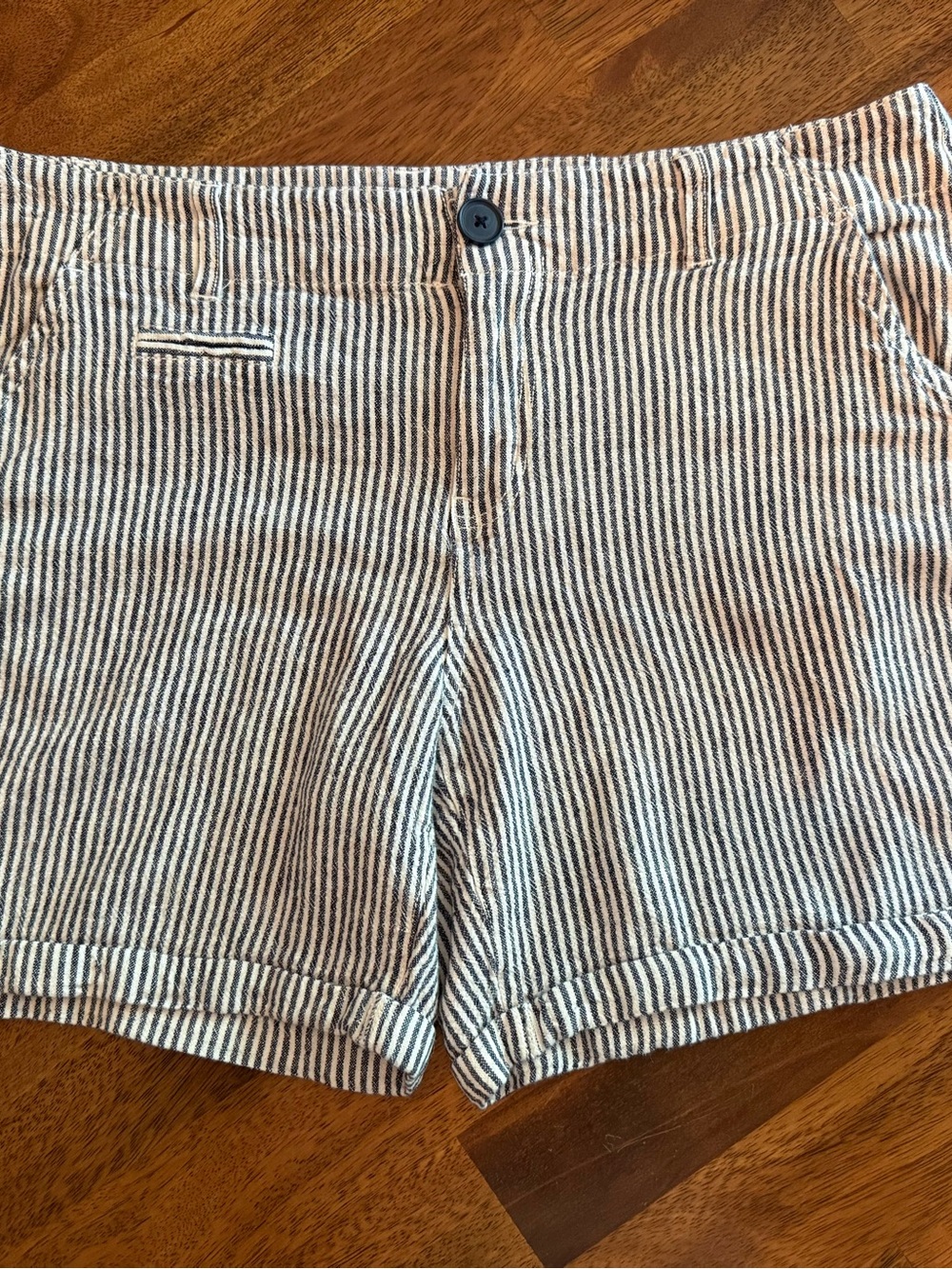 Maurices Navy and White Striped Women’s Cotton Shorts